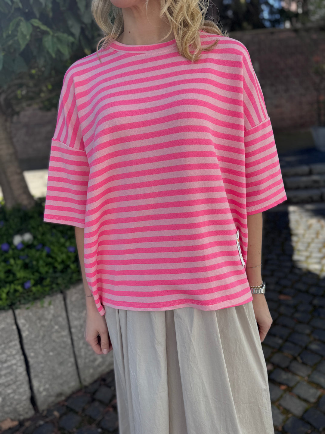 Gestreiftes Shirt - Rosa