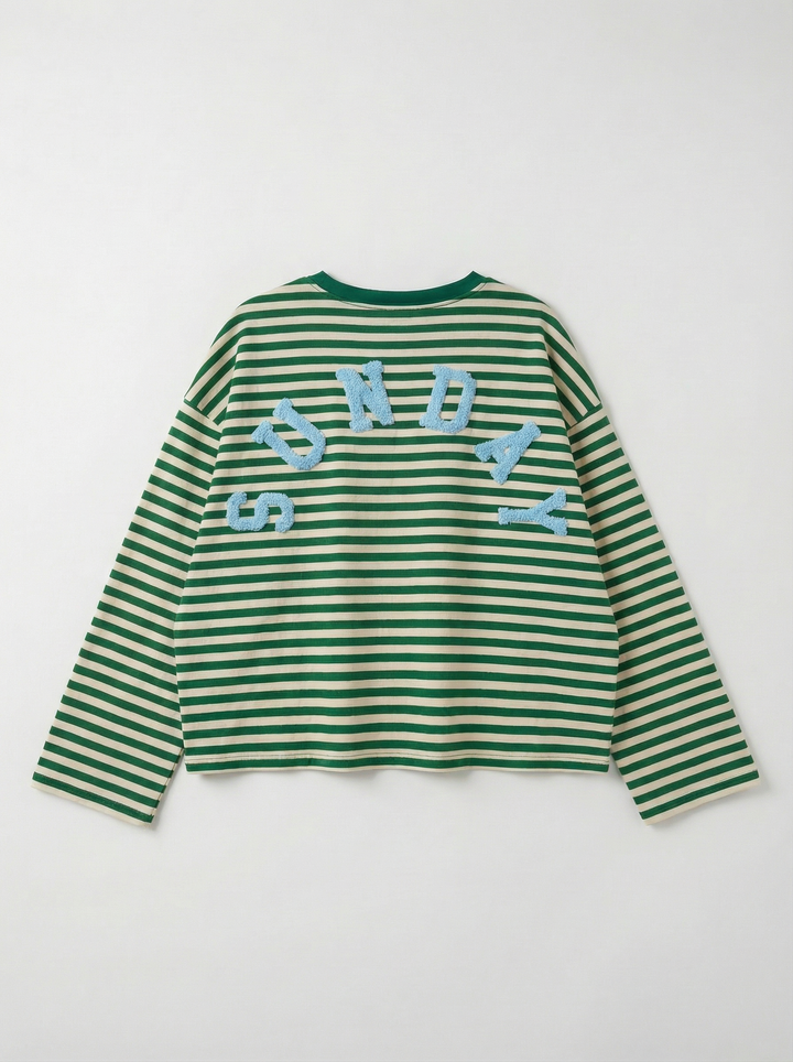 Gestreiftes Shirt - Grün