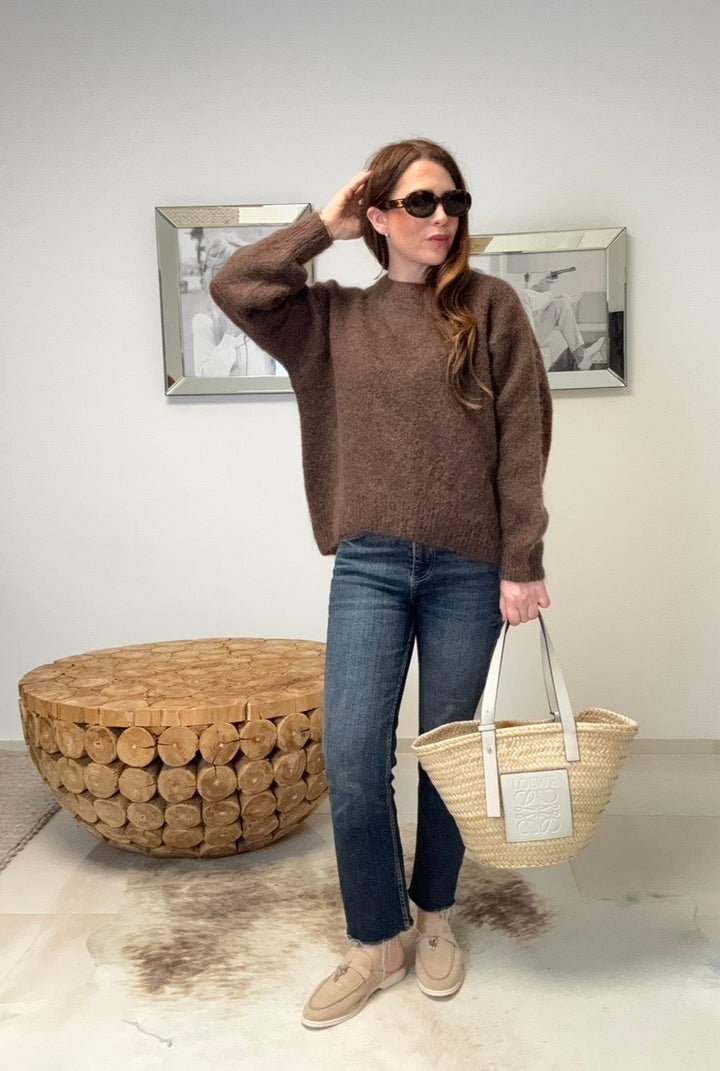 Mohair-Pullover - Schoko