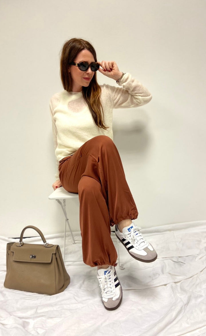 THIN KNIT SWEATER - CREME
