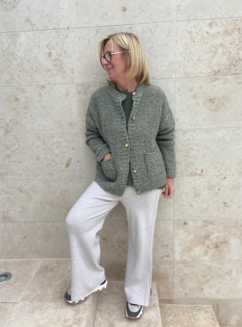 Strickcardigan  - Salbei