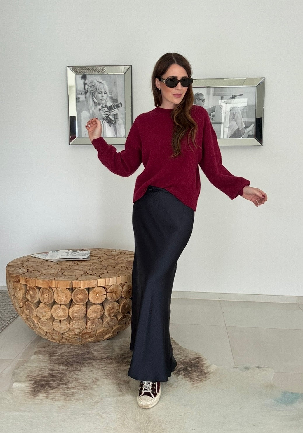 Baby-Alpaka-Pullover - Bordeaux