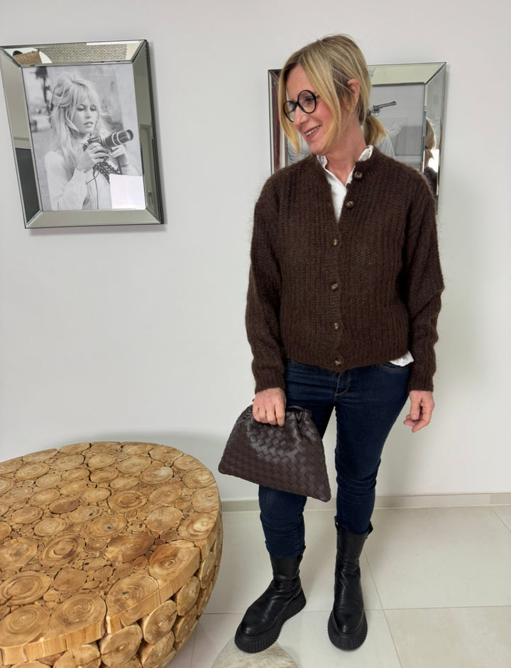 Mohair-Cardigan - Schoko
