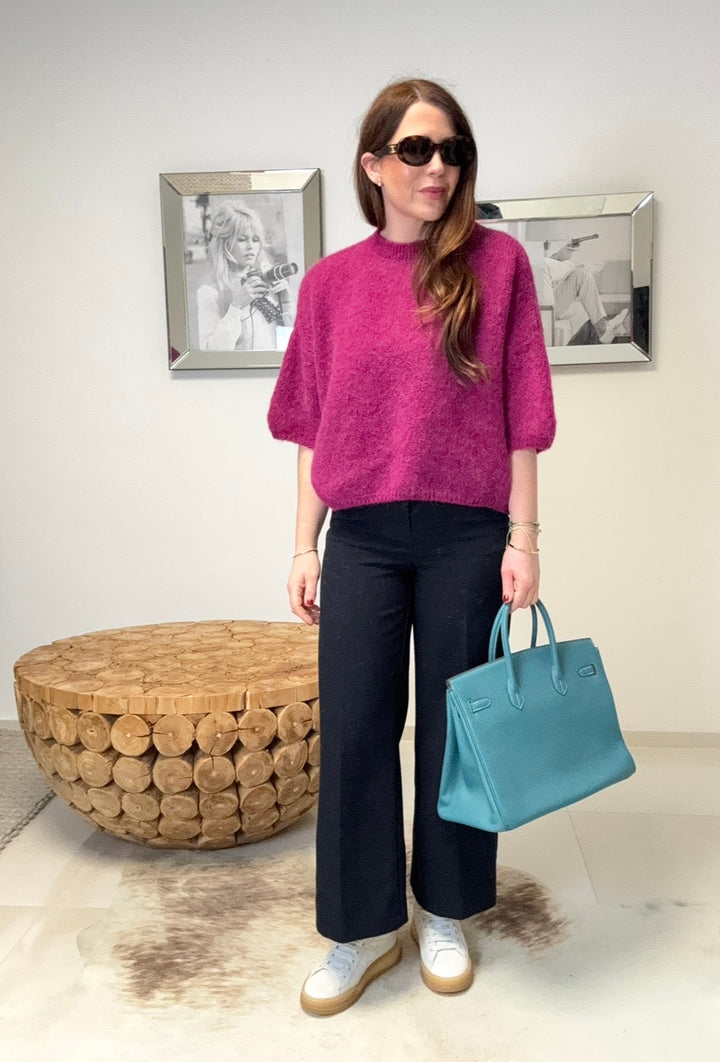 Baby-Alpaka-Shirt - Fuchsia