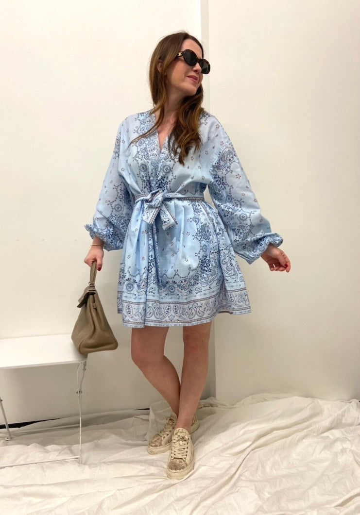 Kleid mit Print - Blau