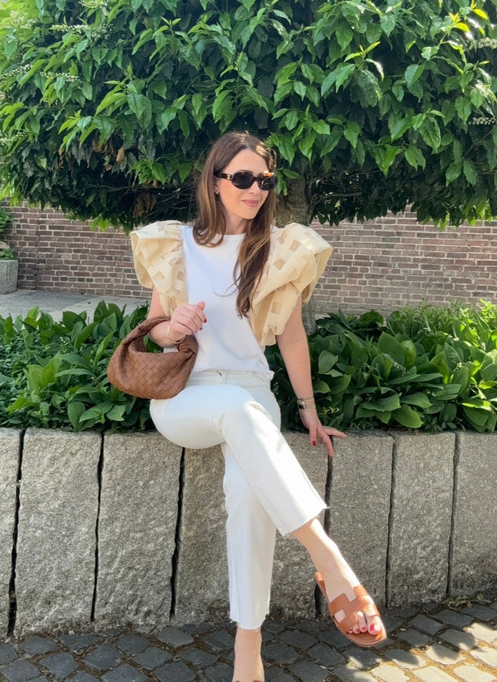 Shirt mit weiten Ärmeln - Beige