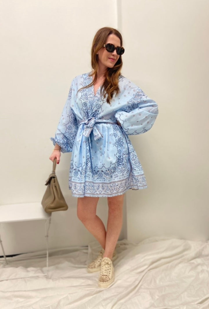 Kleid mit Print - Blau