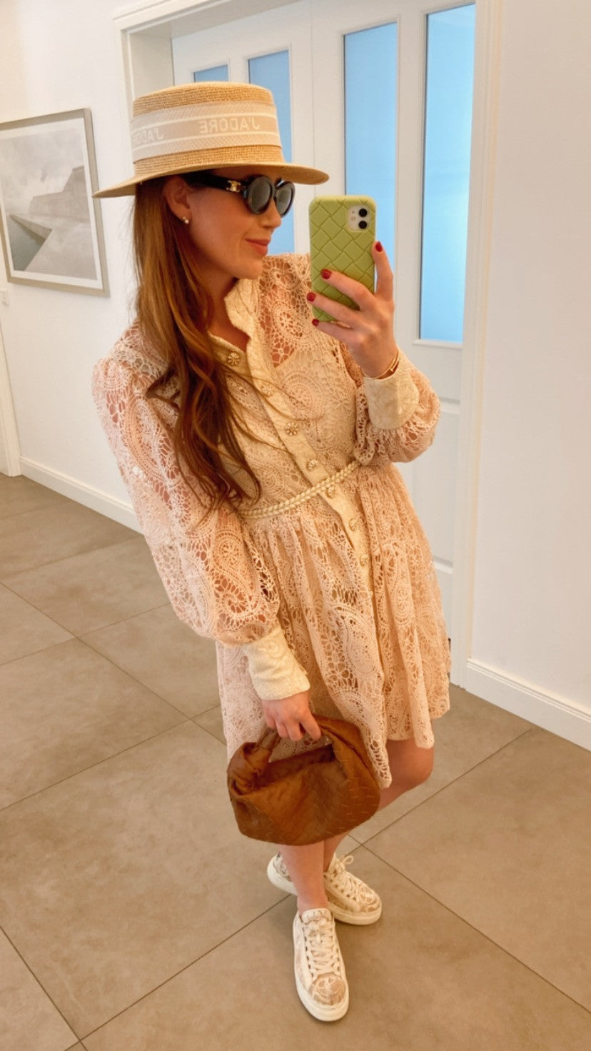 Häkelkleid - Beige