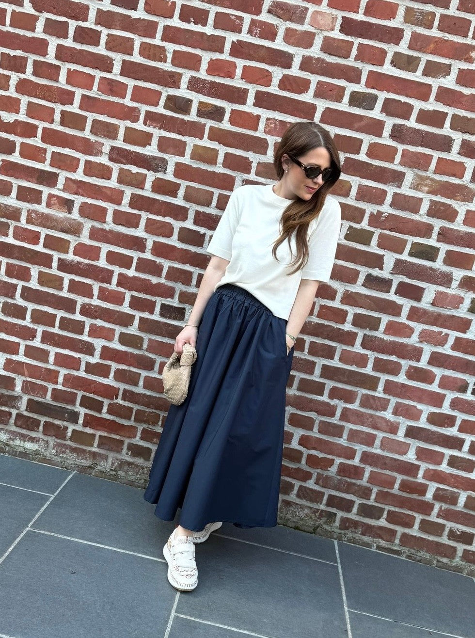 Luftiger Rock mit Taschen - Navy