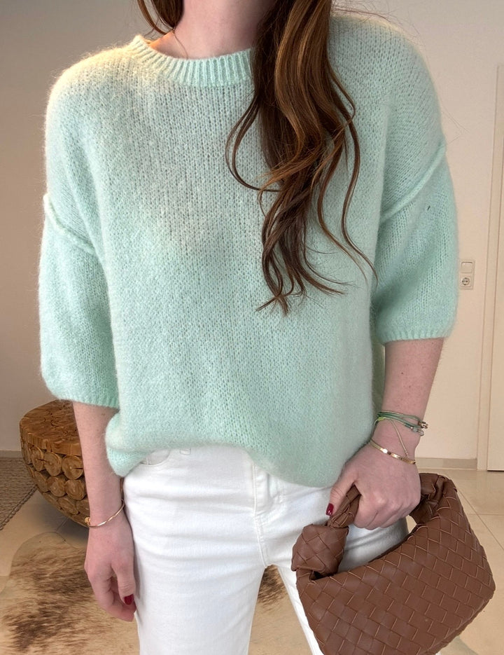 Strickshirt mit Naht - Mint