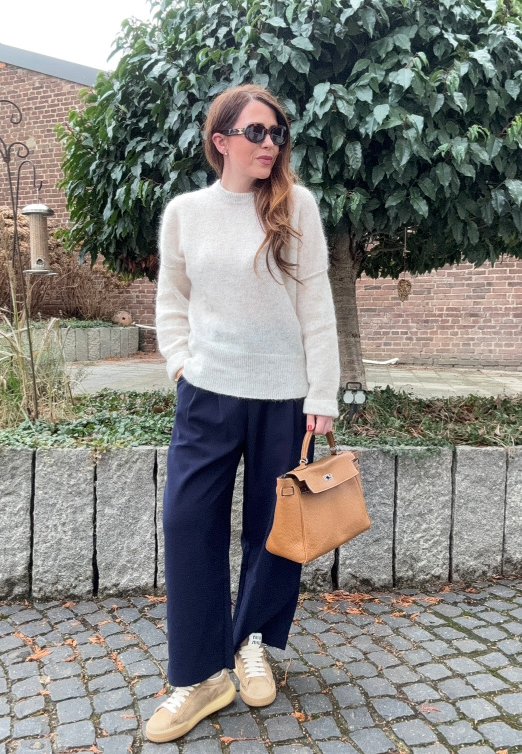 Oversize Pullover mit Naht - Sand