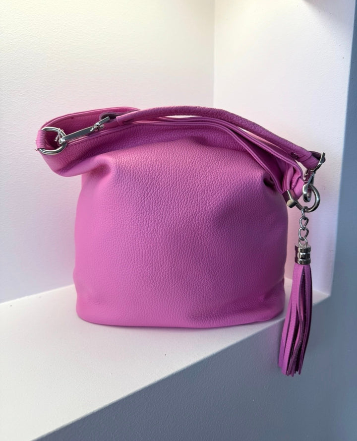 Tasche aus Leder - Pink