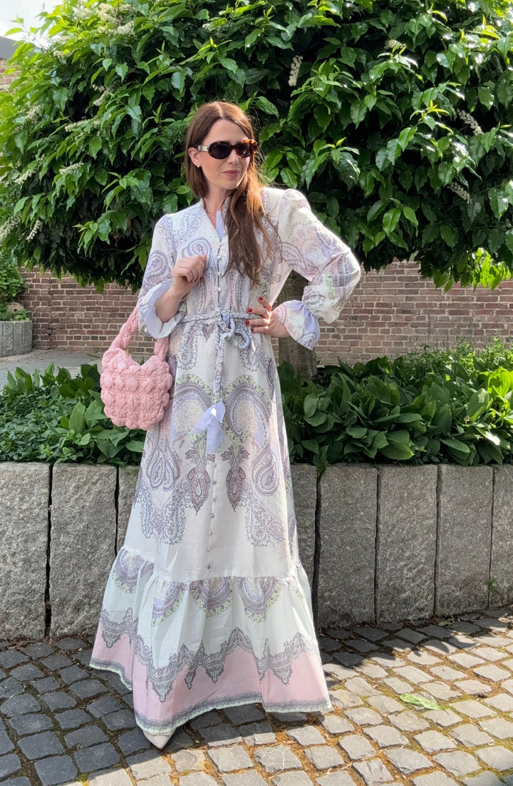 Maxi-Kleid mit Print - Flieder