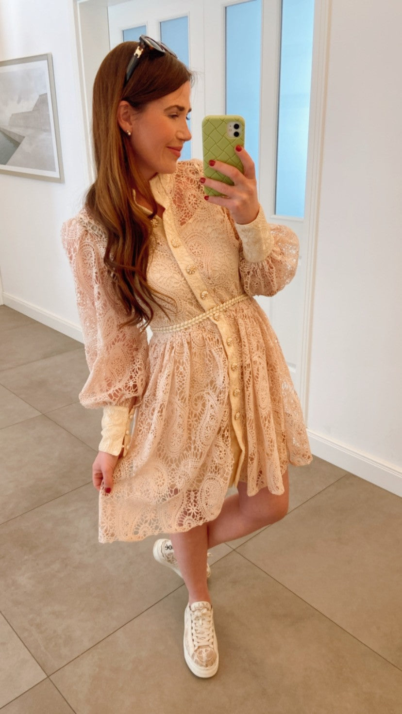 Häkelkleid - Beige