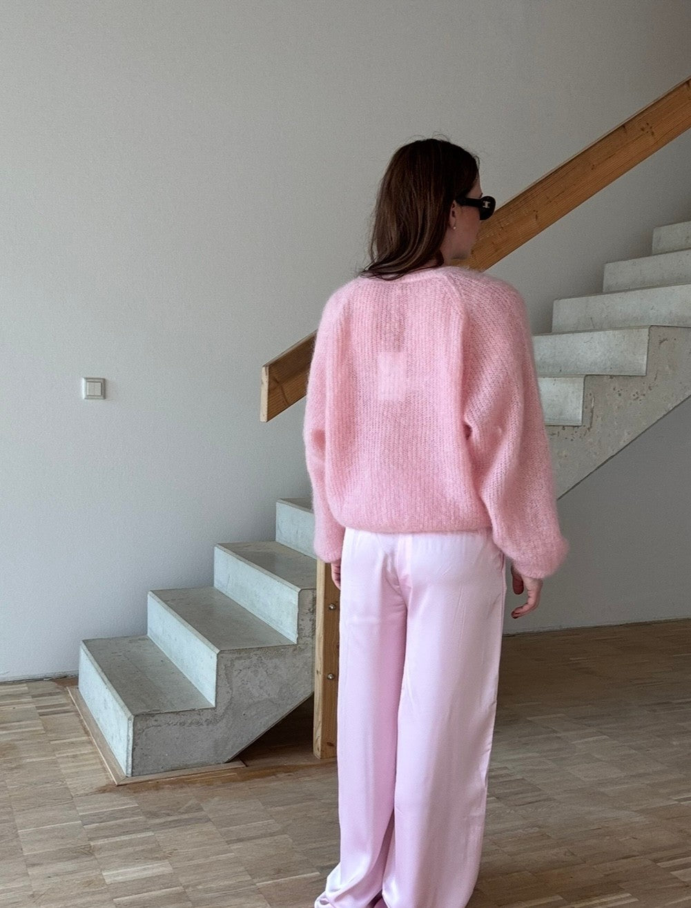 Wende-Mohairpullover - Rose