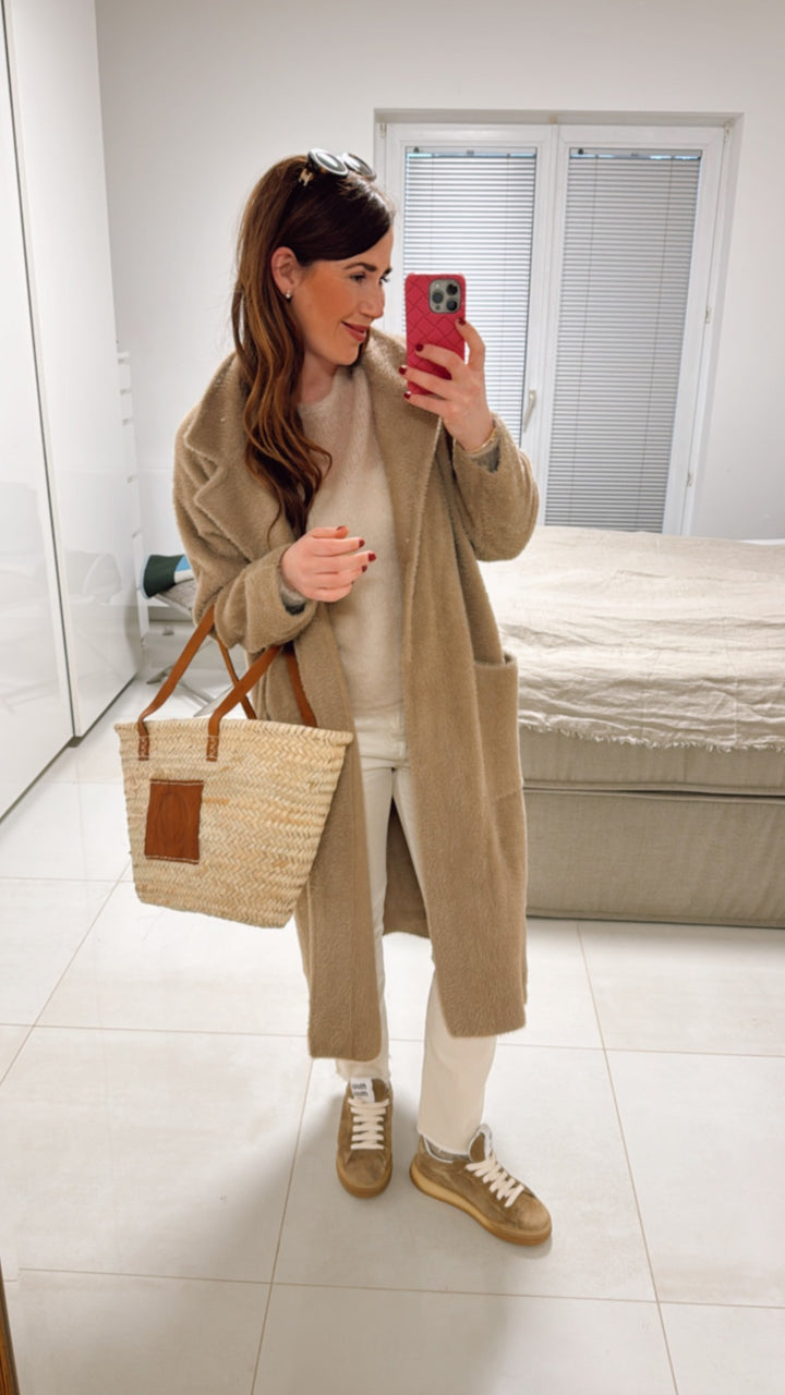 Midi-Mantel - Taupe