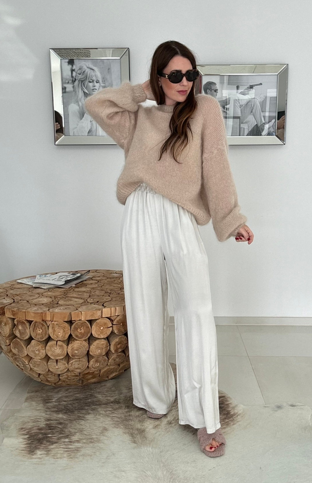 Satinhose - Creme