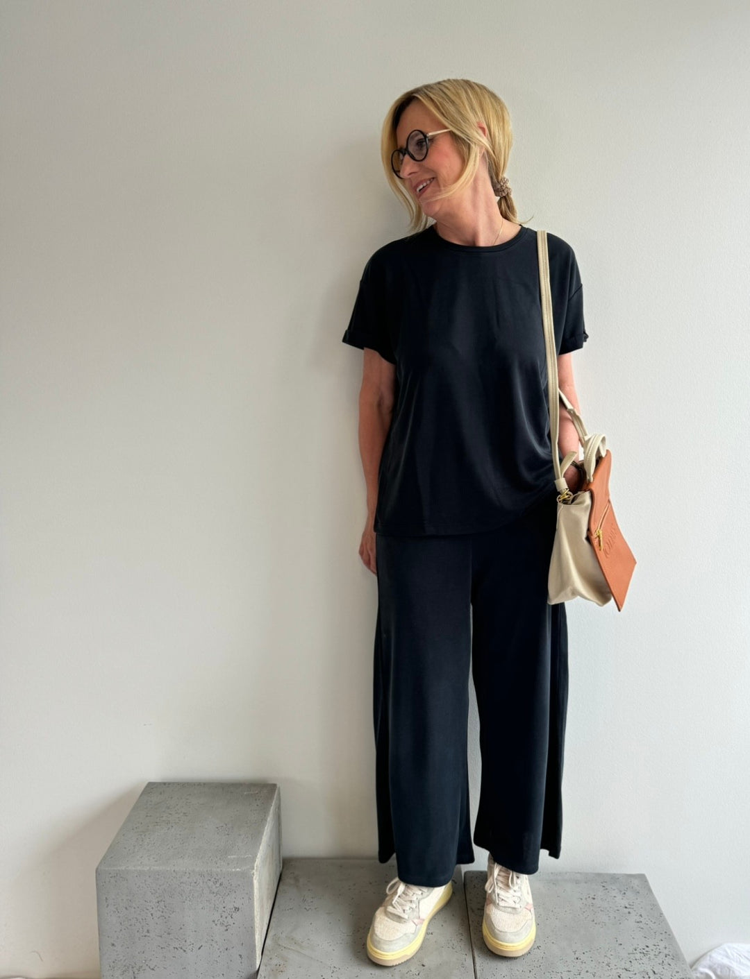 Verkürzte Hose - Schwarz