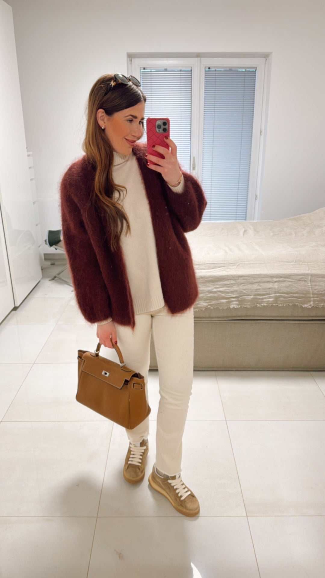 Mohair Cardigan - Rotbraun