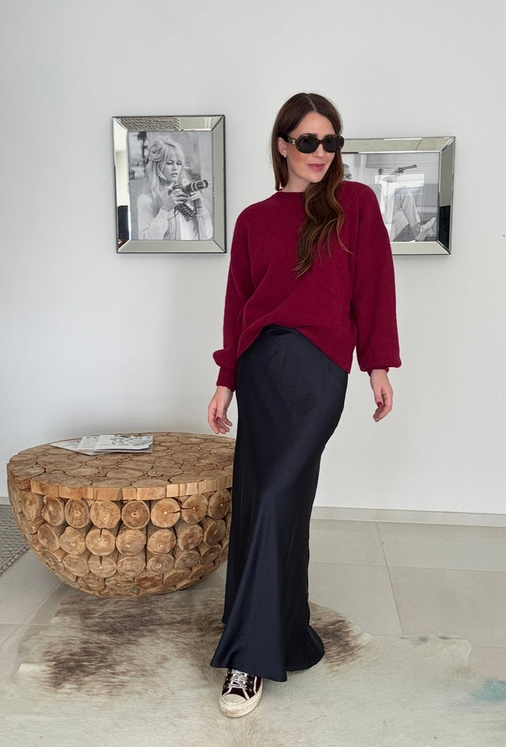 Baby-Alpaka-Pullover - Bordeaux