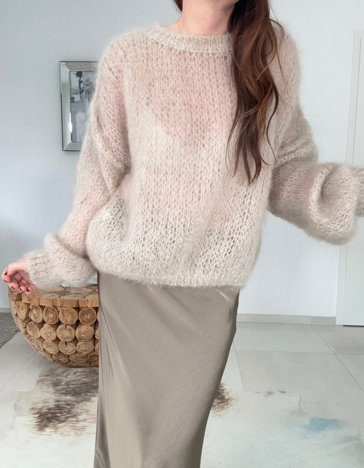 Mohair-Pullover - Beige
