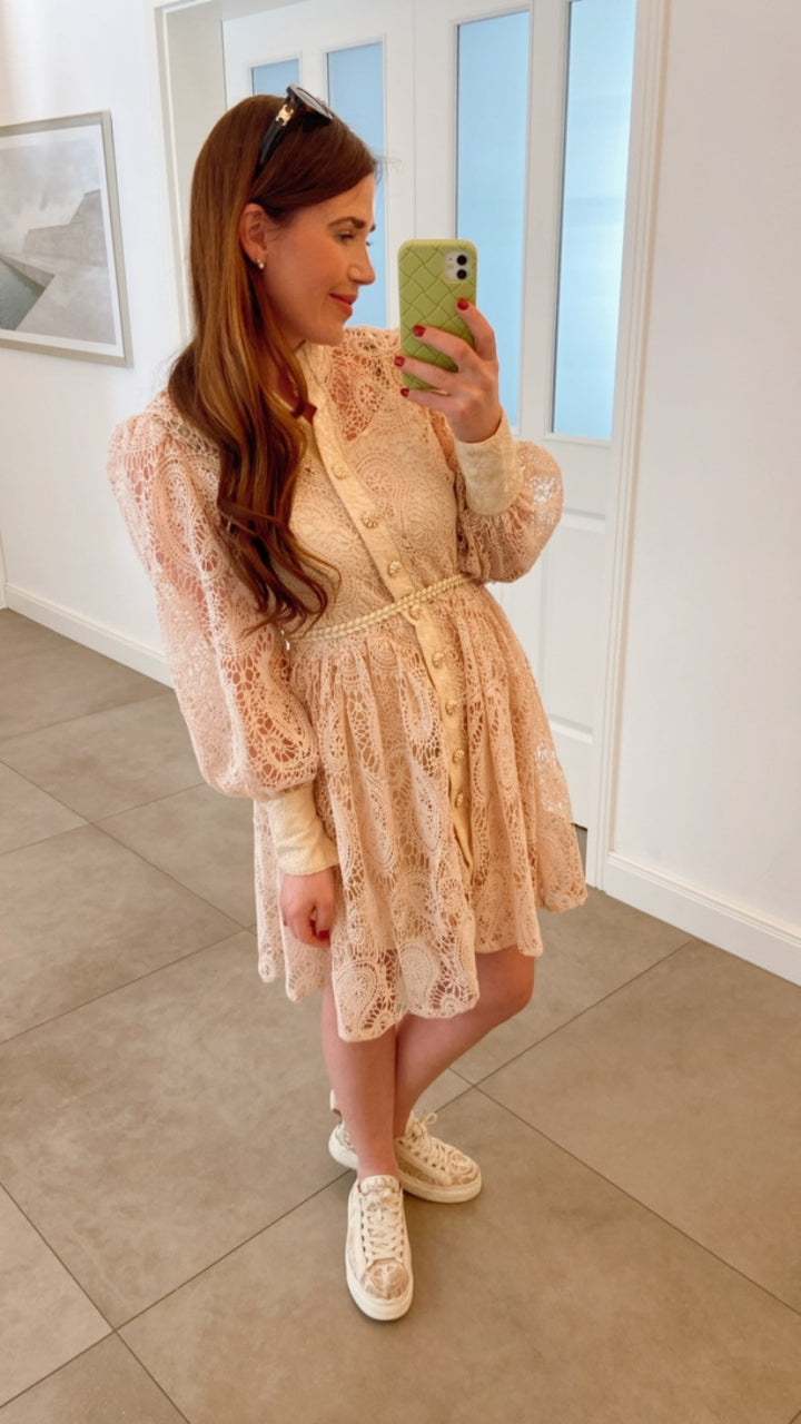 Häkelkleid - Beige