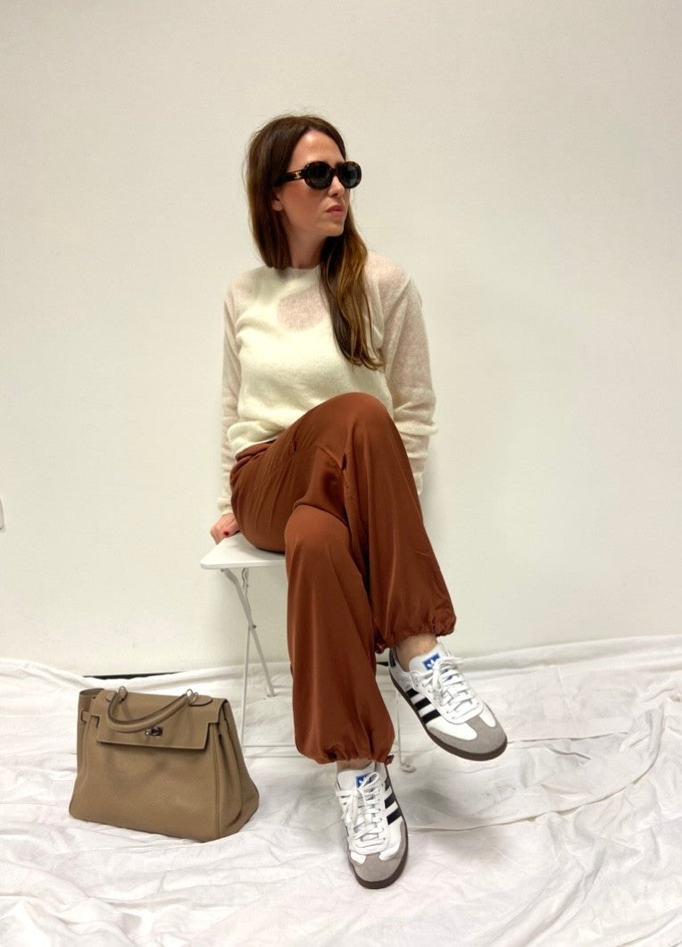 THIN KNIT SWEATER - CREME