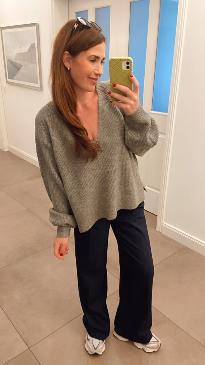 Oversize Pullover - Grau