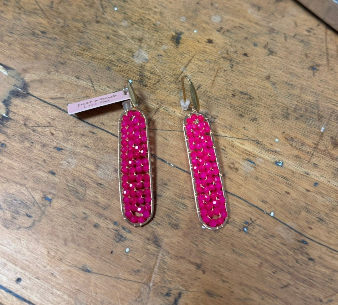 Lange Ohrringe - Pink