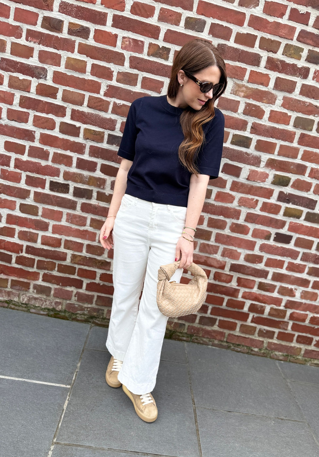 Gestrickter Pullover - Navy