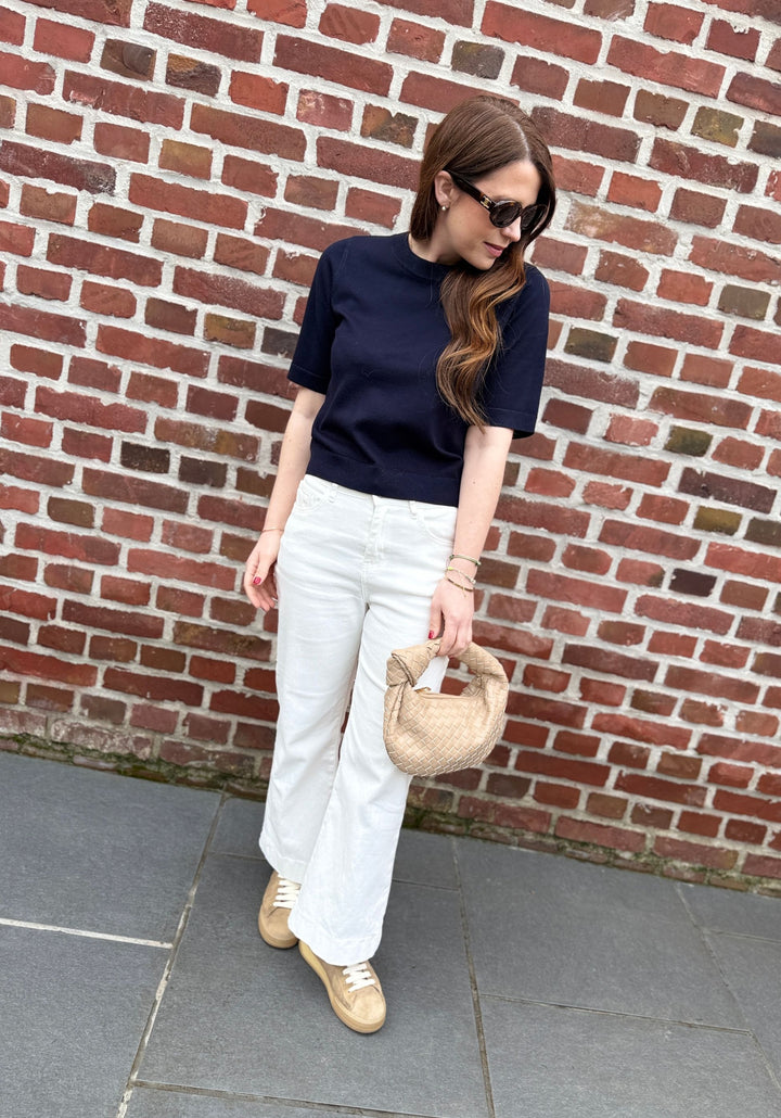 Gestrickter Pullover - Navy