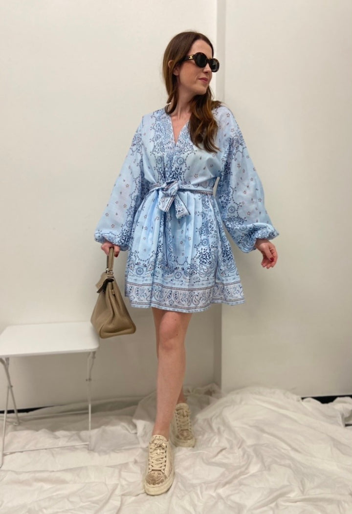 Kleid mit Print - Blau