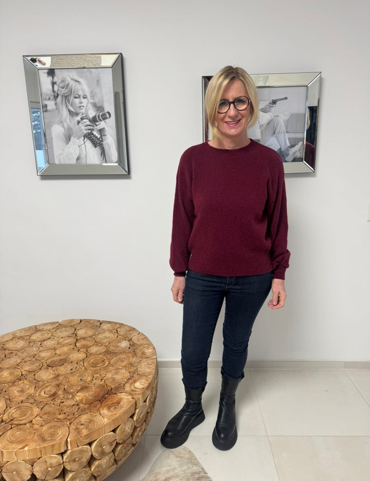Baby-Alpaka-Pullover - Bordeaux