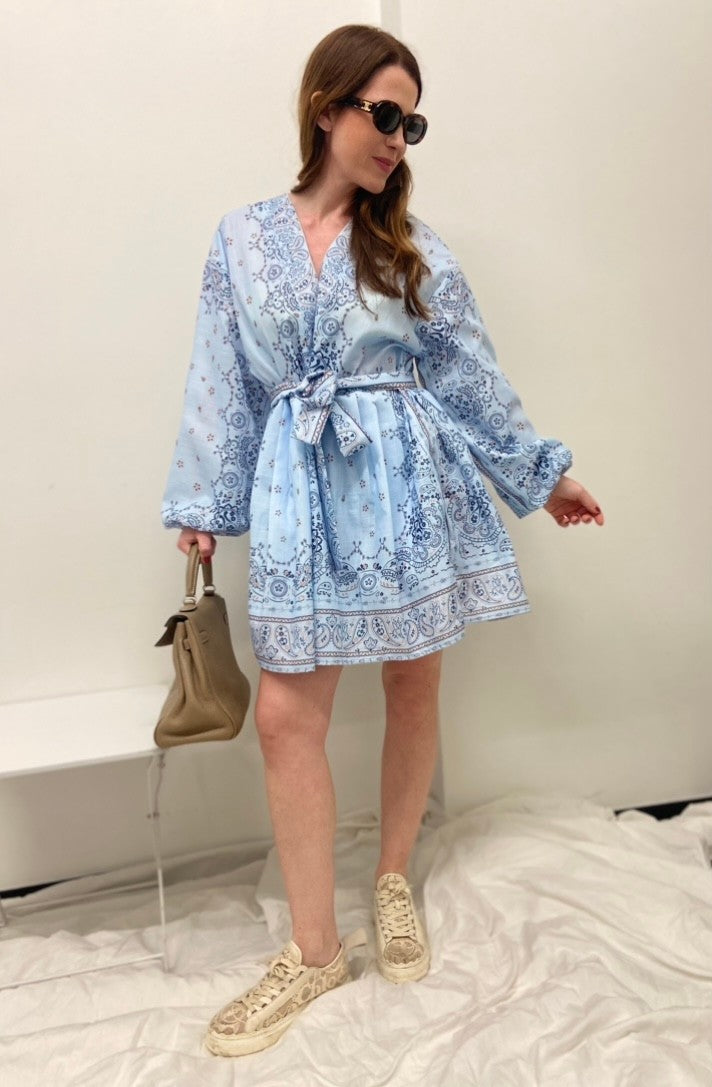 Kleid mit Print - Blau