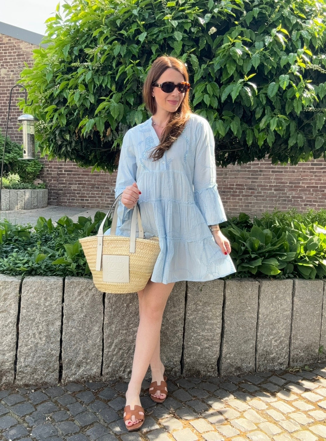 Kurzes Strandkleid - Hellblau