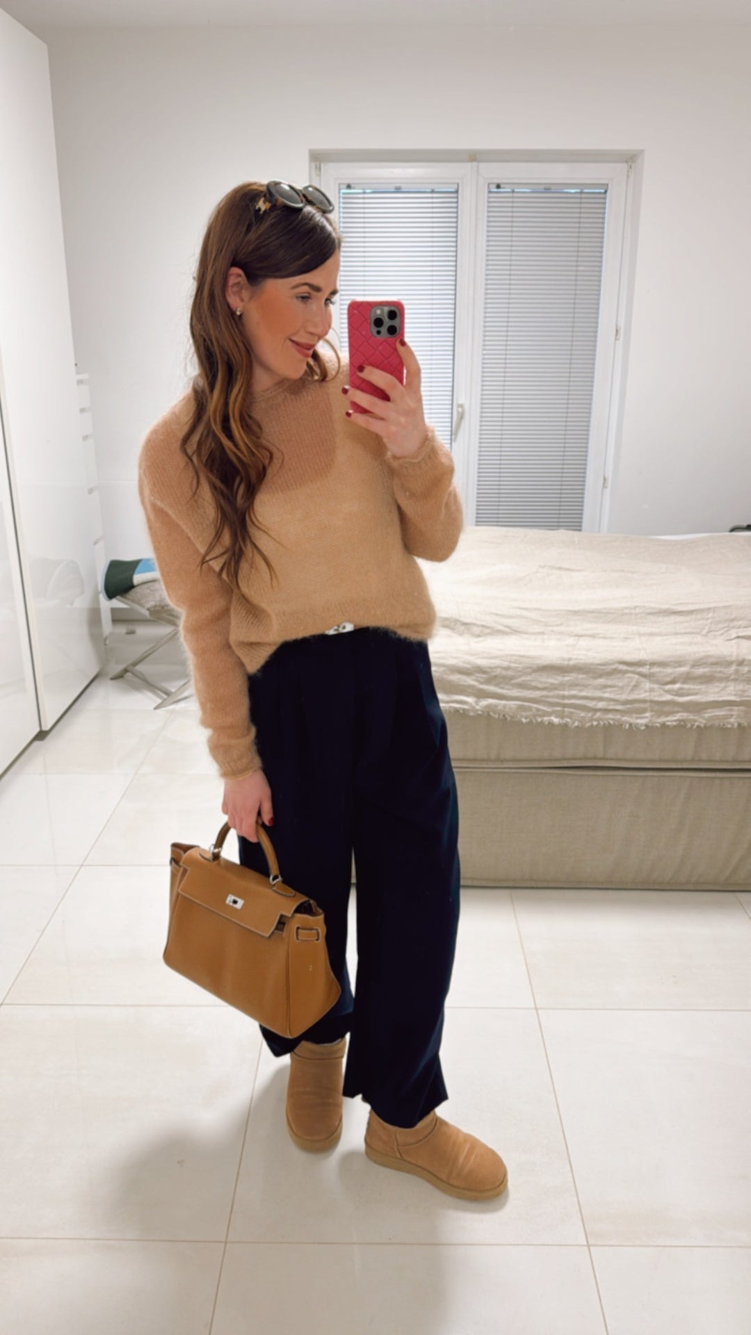 Dünner Mohair-Pullover - Camel