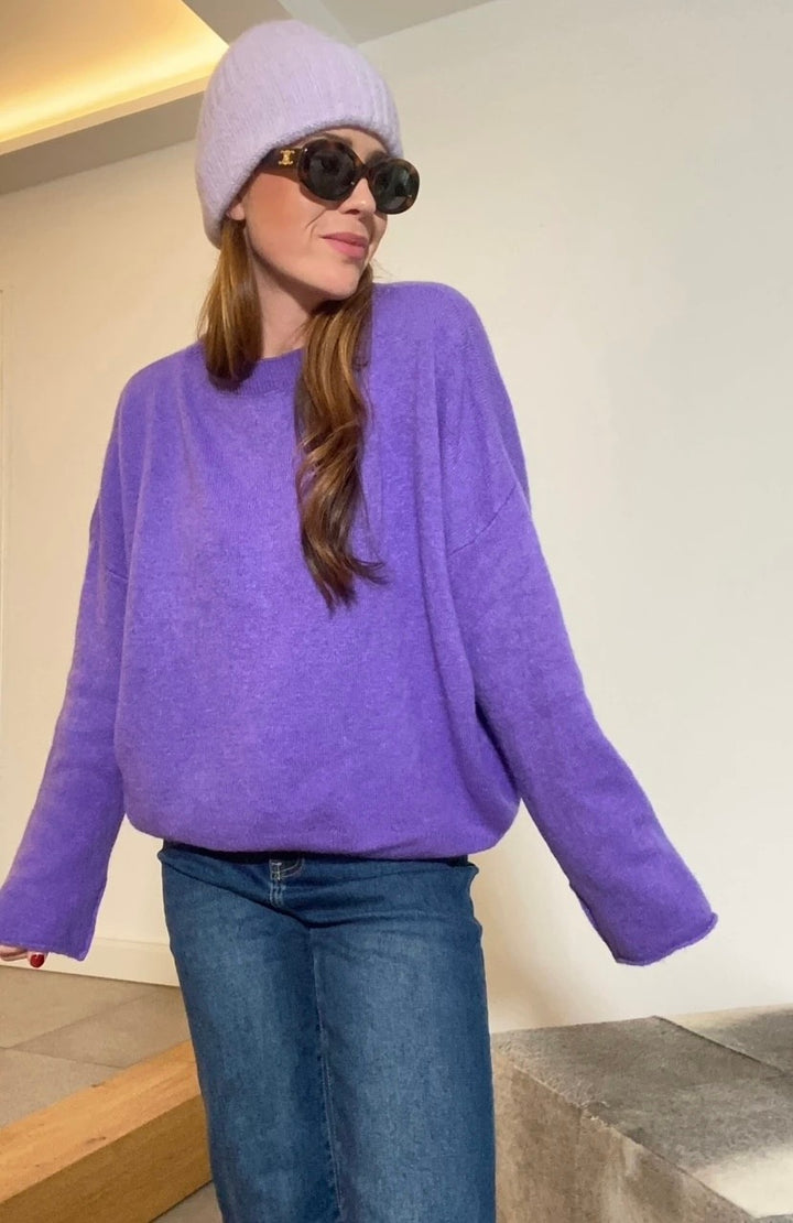 Baby-Alpaka Pullover - Lila