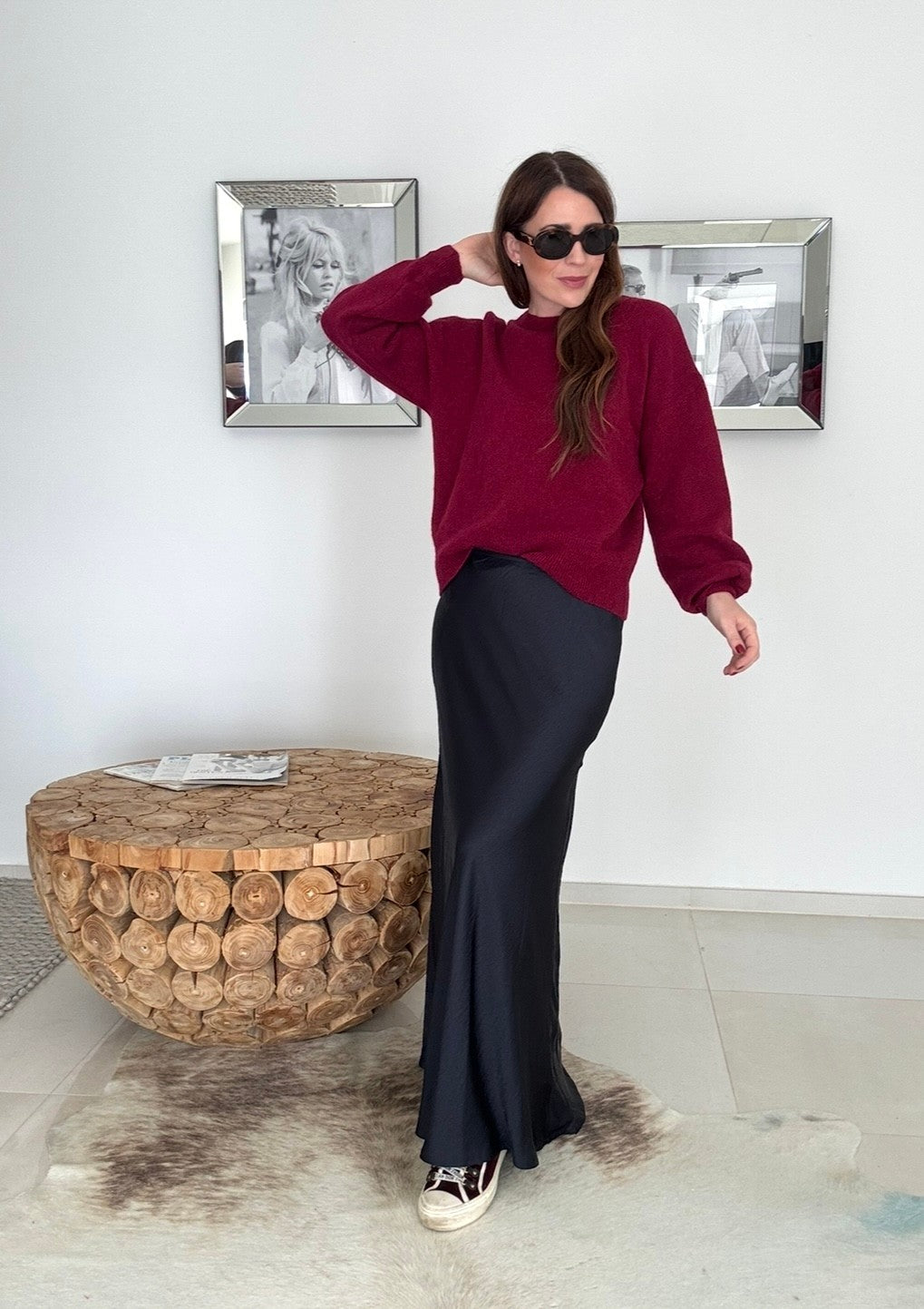 Baby-Alpaka-Pullover - Bordeaux