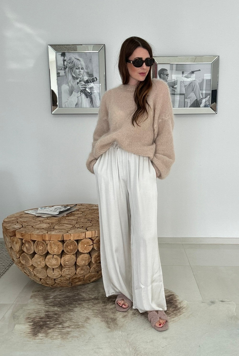 Satinhose - Creme