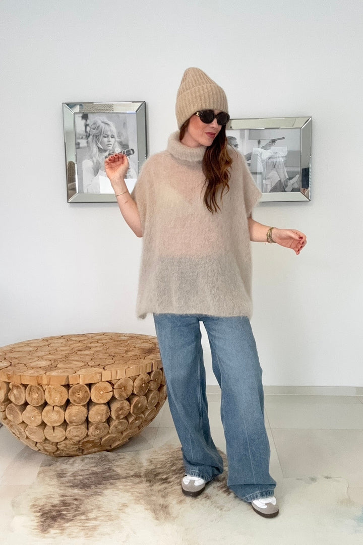 Mohair-Pullunder - Beige