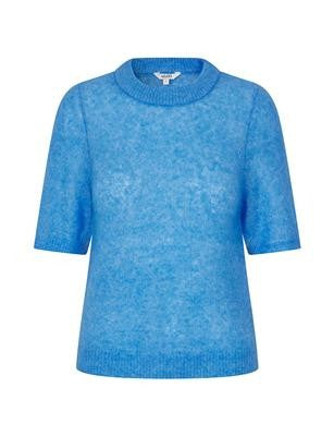 Strickshirt mit kurzem Arm - Blau