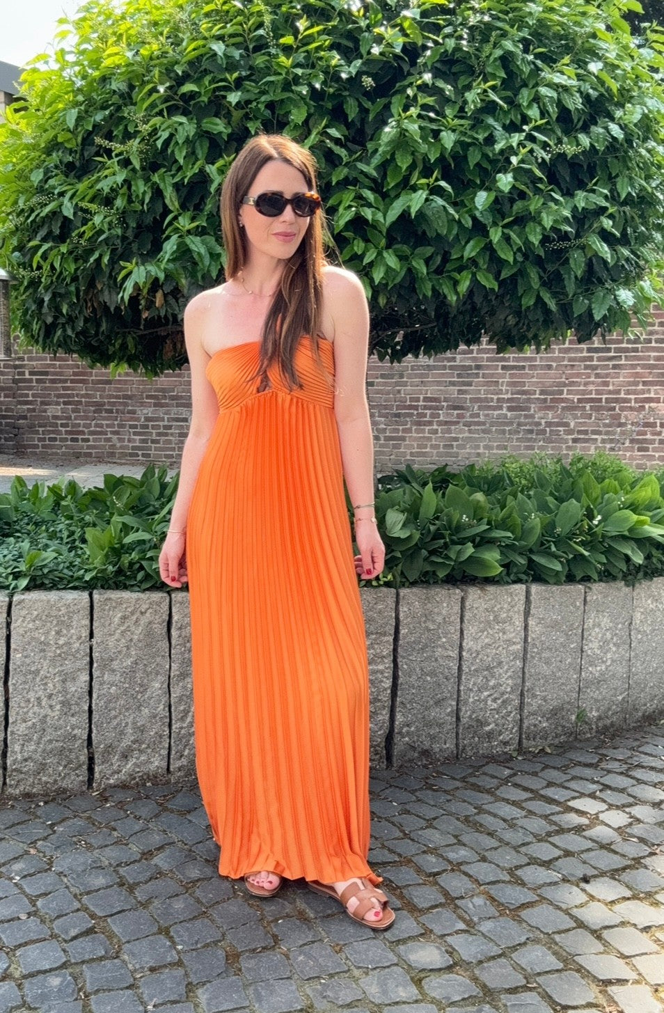 Plisseekleid - Orange