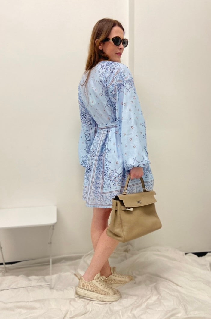 Kleid mit Print - Blau