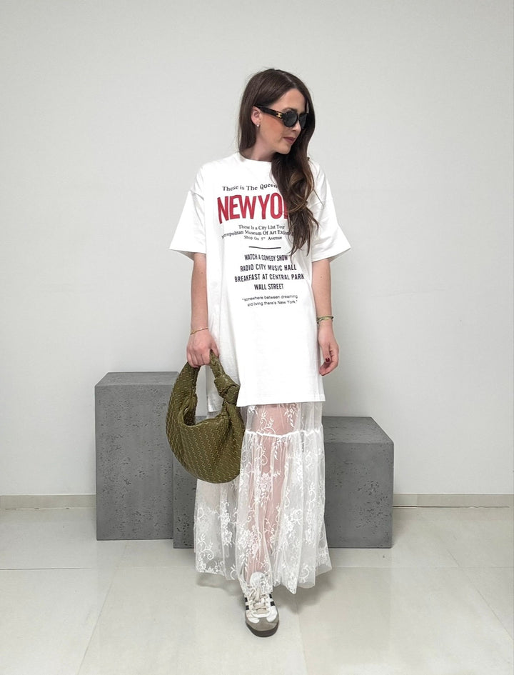 Oversize-Shirt mit Aufschrift