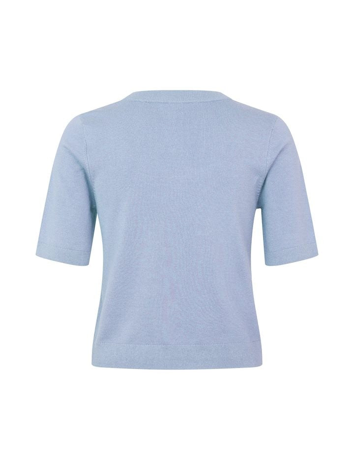 Gestrickter Pullover - Hellblau