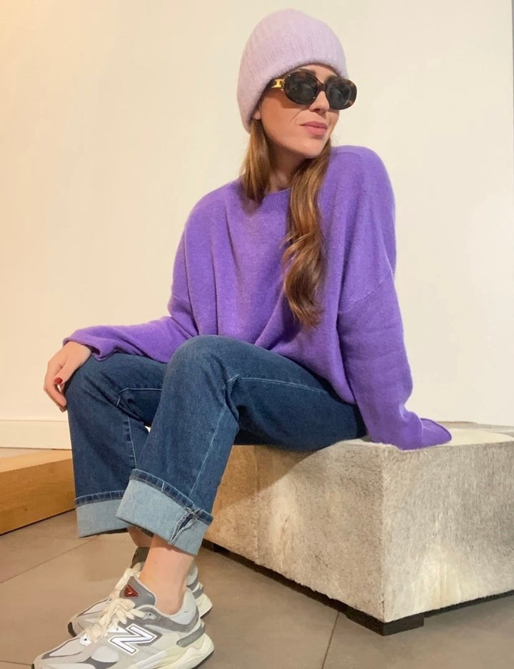 Baby-Alpaka Pullover - Lila