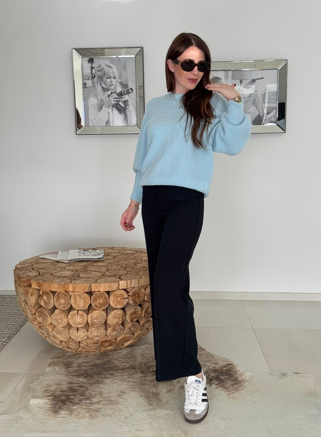 Verspielter Pullover - Hellblau