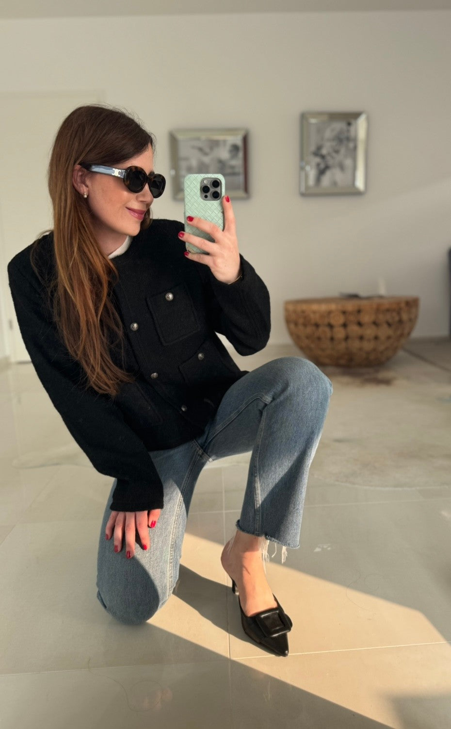 BOUCLE JACKE - SCHWARZ