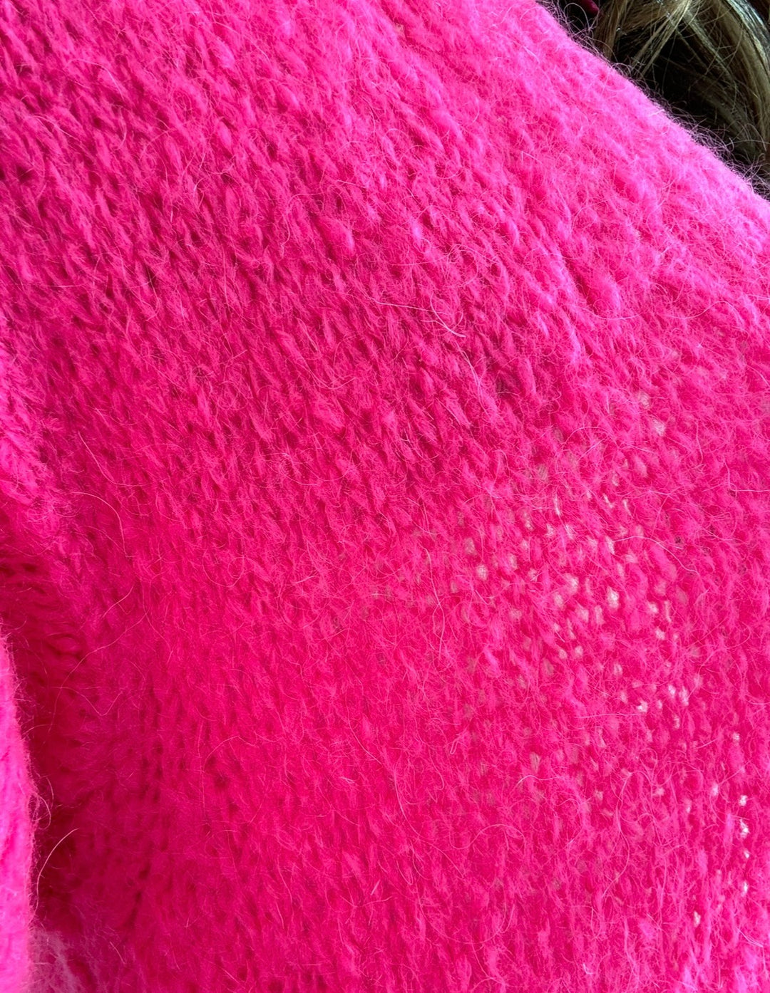 Grobe Strickjacke - Pink