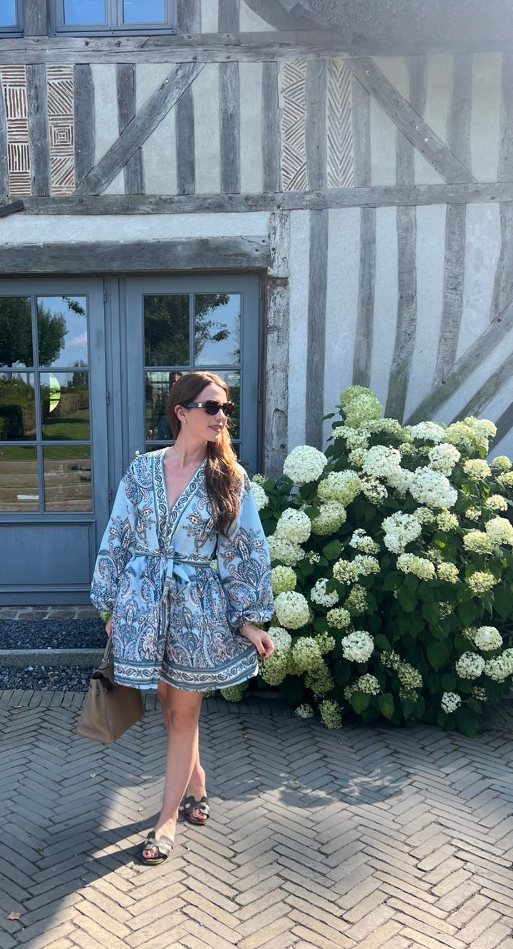 Kurzes Kleid - Blau